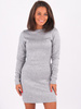 Swetrowa dopasowana sukienka szara b227 k01