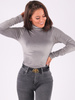 Welurowa bluzka z golfem szara b202 k01