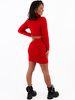 Sweter sukienka mini z wycięciem na plecach czerwona 33042