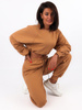 Dresowy komplet krótka oversizowa bluza + spodnie camel C120 k01