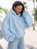 Viralowa Dresowa bawełniana BLUZA z kapturem oversize szeroka baby blue E644 k01