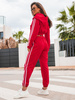 KOMPLET dresowy z lampasami bluza i spodnie czerwony E113 k01