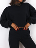 Dresowy komplet bluza + dopasowane spodnie czarny a270 k01