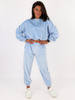 Welurowy dres komplet bluza + spodnie o luźnym kroju baby blue C114 k01