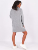 Sweter sukienka z golfem oversize szary k06