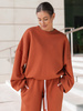 Dresowa bawełniana BLUZA oversize szeroka pumpkin orange X402 k01