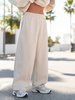 Dresowe bawełniane SPODNIE baggy waniliowe E643 k01