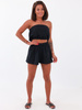 Muślinowe szorty z wysokim stanem czarne b114 kk01