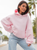 Viralowa Dresowa bawełniana BLUZA z kapturem oversize szeroka baby pink E644