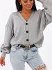 Sweter krótki kardigan na guziki szary b39 k01