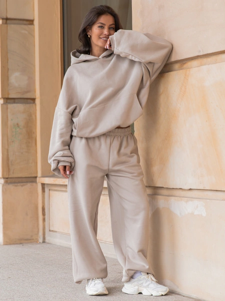 Dresowe bawełniane SPODNIE baggy stone E643