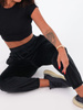 Luźne welurowe spodnie dres czarne b124 k01