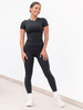 FITNESS / SIŁOWNIA / JOGA dopasowane SPODNIE legginsy z wysokim stanem czarne F102