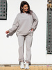 Bawełniany KOMPLET dresowa bluza bez kaptura i luźne spodnie stone E8/E9 k01