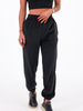 Luźne welurowe spodnie dres czarne b124 k01