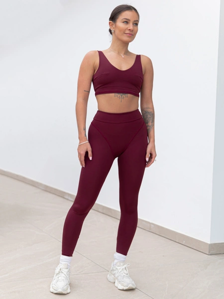 FITNESS / SIŁOWNIA / JOGA krótka BLUZKA – stanik sportowy na ramiączkach bordowa F105