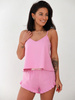 PIŻAMA komplet do spania luźna bluzka i spodenki różowa P30
