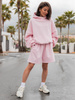 Dresowe bawełniane SPODENKI SZORTY dłuższe baggy baby pink X50