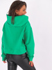 KRÓTKA DRESOWA BLUZA KANGURKA Z KAPTUREM zielona B166