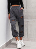 Bawełniane SPODNIE dresowe z dziurami grafitowe D581 k01