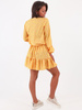 Rozkloszowana sukienka z falbaną żółta w cętki b97 kk01