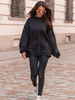 Bawełniana dresowa BLUZA bez kaptura oversize czarna E448 k01