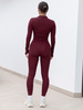 FITNESS / SIŁOWNIA / JOGA dopasowana BLUZA zapinana na zamek z długim rękawem bordowa F104