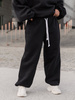 Dresowe bawełniane SPODNIE baggy niski stan czarne X403