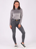Welurowa bluzka z golfem szara b202 k01