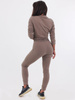 Dresowy komplet bluza z supłem + spodnie cappuccino b63 kk01