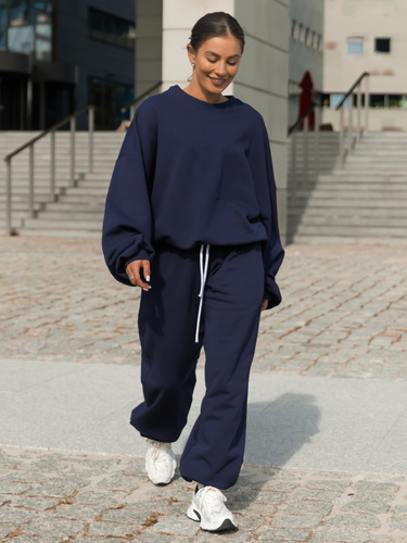 ZESTAW: Dresowa BLUZA oversize X402 + Dresowe SPODNIE baggy niski stan X403