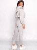 Dres komplet bluza na zamek+spodnie szary d017 k01