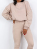 Dresowy komplet bluza + dopasowane spodnie beżowy a270 k01