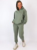 Dresowy komplet bluza kangurka + luźne spodnie khaki b29 k01