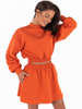 Komplet dresowy krótka bluza i spódnica pomarańczowy c140 k01