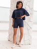 Dopasowane KOLARKI spodenki z wiscozy navy blue X200 k01