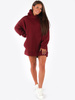 DRESOWA SUKIENKA BLUZA KANGURKA Z KAPTUREM bordowa B172 k01