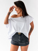 Luźna bawełniana bluzka oversize biała D156 k01