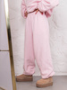 Dresowe bawełniane SPODNIE baggy baby pink E643
