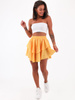 Rozkloszowana zwiewna mini spódnica żółta w cętki b73 k01
