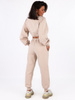 Dresowy komplet krótka oversizowa bluza + spodnie beżowy C120 k01