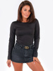 BLUZKA KLASYCZNE BODY BASIC czarne B164 kk01