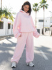 Dresowe bawełniane SPODNIE baggy baby pink E643
