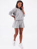 Dresowy kombinezon dekolt v krótkie spodenki szary b95 kk01