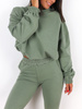 Dresowy komplet bluza + dopasowane spodnie khaki a270 k01