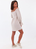 MUŚLINOWA SUKIENKA MARSZCZONA NA BIUŚCIE beżowa B112 kk01