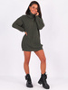 Sweter sukienka z golfem oversize khaki