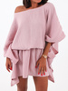Muślinowa sukienka kimono oversize brudny róż b92 kk01