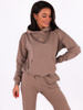 Dresowy komplet bluza z kapturem + spodnie cappuccino C110 k01