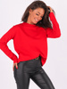 Basic bawełniana bluzka długi rękaw oversize czerwona B220 k01